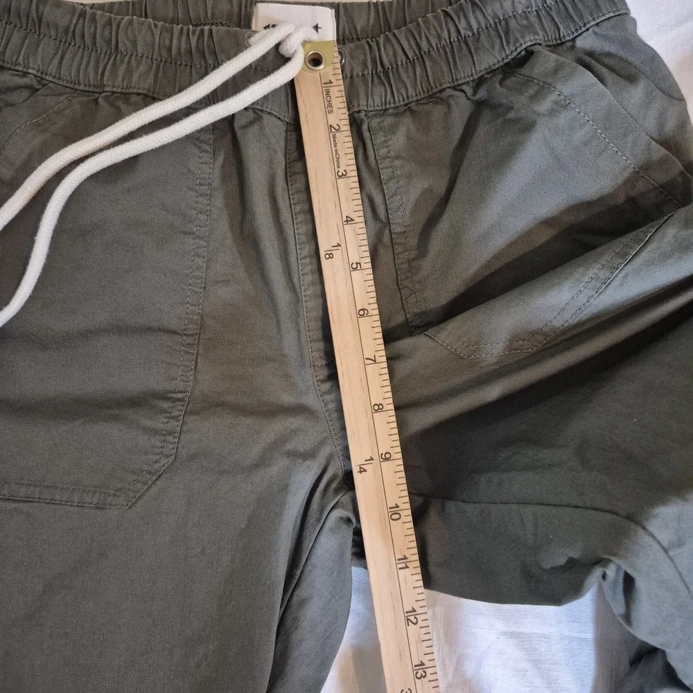 Pact Organic Cotton Stretch Pants Women's M Olive Drawstring Utility Sustainable - Picture 9 of 9